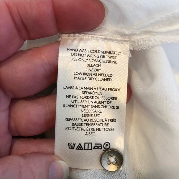 Anthropologie Pilcro top womens XS NEW white pleated shoulder popover oversized - Picture 11 of 16